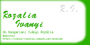 rozalia ivanyi business card