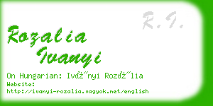 rozalia ivanyi business card